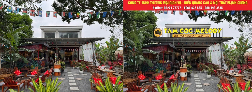 Cảnh báo khi làm biển quảng cáo giá rẻ Ninh Bình – Đừng để mất tiền oan 2026 2 Biển quảng cáo được Mạnh Cường Group thi công chuyên nghiệp lắp đặt hợp lý cho quán tại Ninh Bình