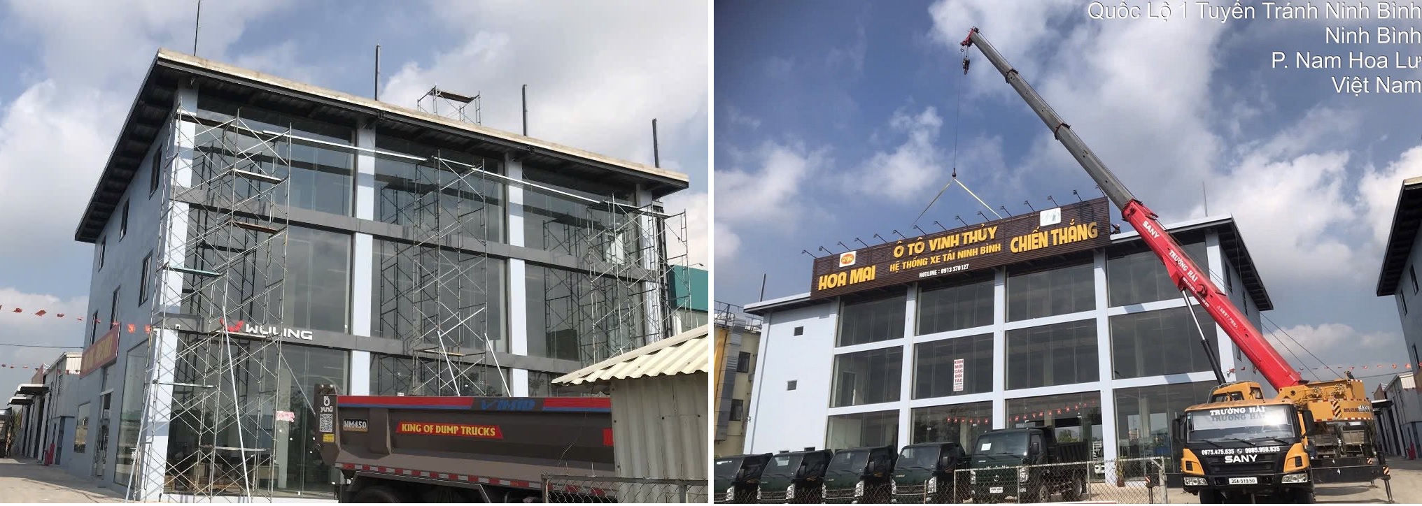 Điều kiện thi công và vị trí lắp đặt cũng là yếu tố ảnh hưởng đến tổng chi phí làm biển quảng cáo Ninh Bình.