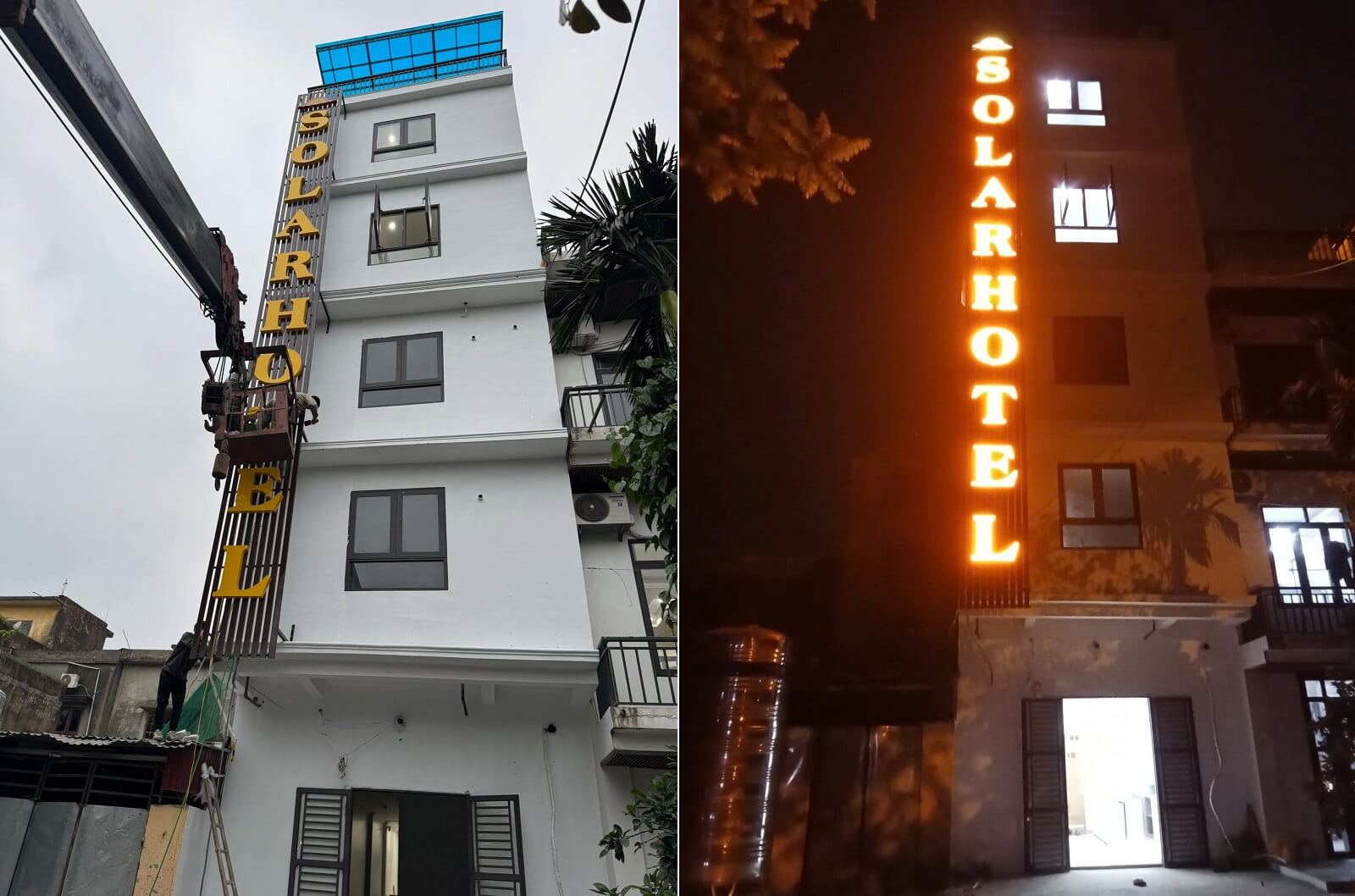 Giá thi công biển quảng cáo Ninh Bình có thể phụ thuộc vào vị trí lắp đặt công trình cần xe cẩu, giàn giáo sẽ có mức giá cao hơn so với biển lắp trực tiếp ở tầng 1.